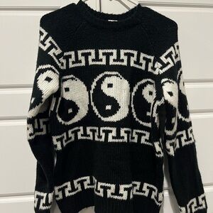 Black and White Yin Yang Sweater